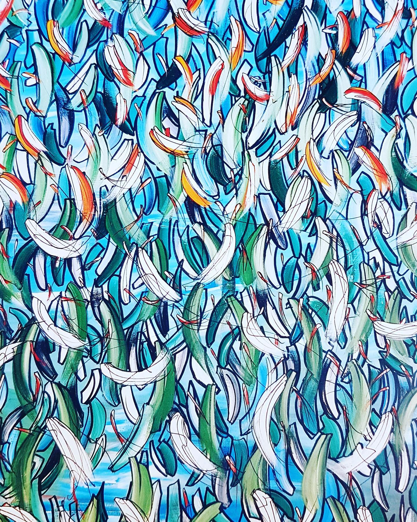 CORAL SPAWNING — Painting by Peter Cosgrave