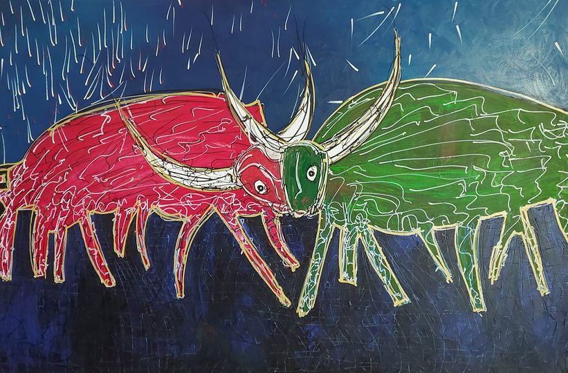 DONN CUAILNGE (The Bull of Cooley) — Painting by Peter Cosgrave
