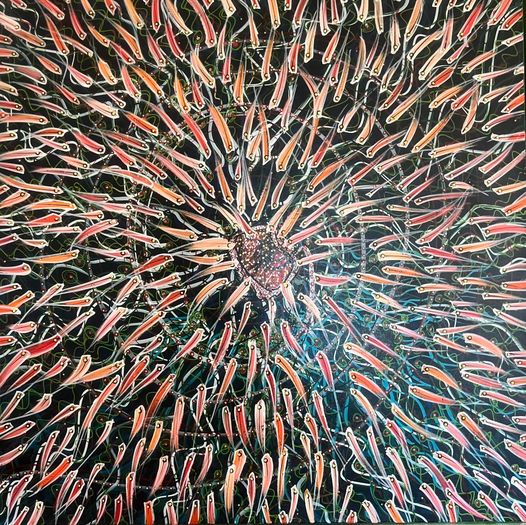 Time & Frequency Fish Trap — Painting by Peter Cosgrave
